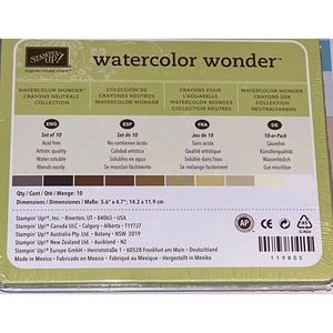 Stampin Up! Watercolor Wonder Crayons Set of 10 Neutrals